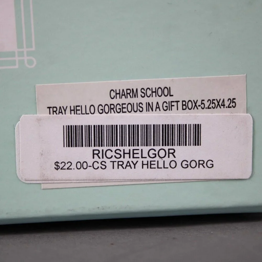 Rosanna Navy Blue White Hello Gorgeous 5.25 x 4.25 Vanity Tray